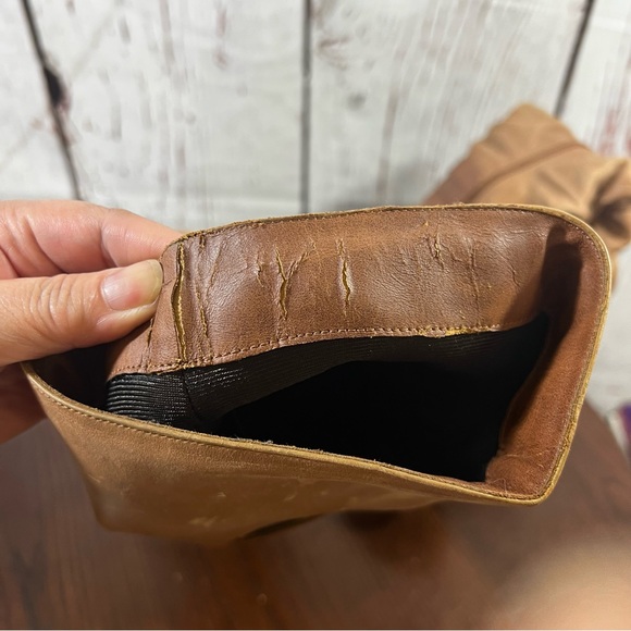 JESSICA SIMPSON faux leather Women's Tall Brown Platform Heeled Slouch Boots 7.5 - Picture 12 of 16